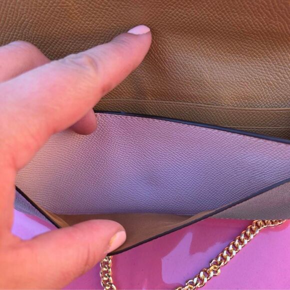 Coach Colorblock Multicolor Slim Envelope Wallet w/ Chain. #6685 - Picture 7 of 9